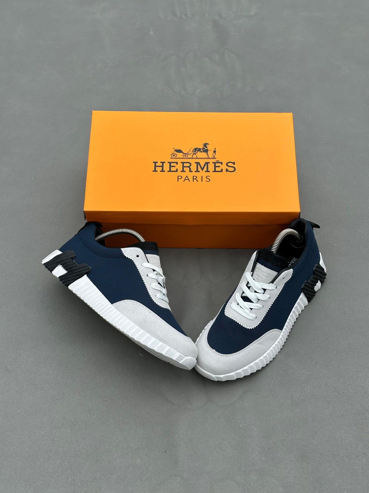 Baskets Hermès à enfiler Depart Bleu Gris