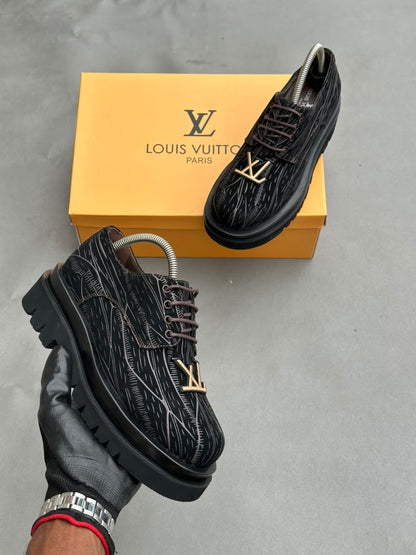 Basket LOUIS VUITTON Abbesses Derby lacet Marron