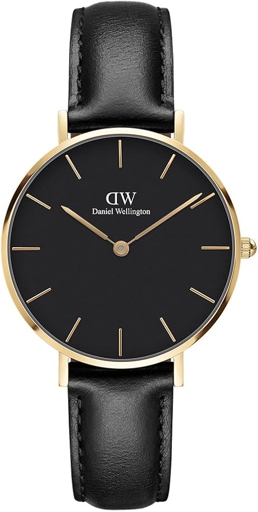 Montre analogique Daniel Wellington Bracelet Noir Fond Noir