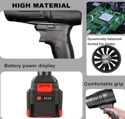 Puissant Souffleur d'air portable, dépoussiéreur à air sans fil Turbo haute pression, rechargeable avec 2 batteries de 48V