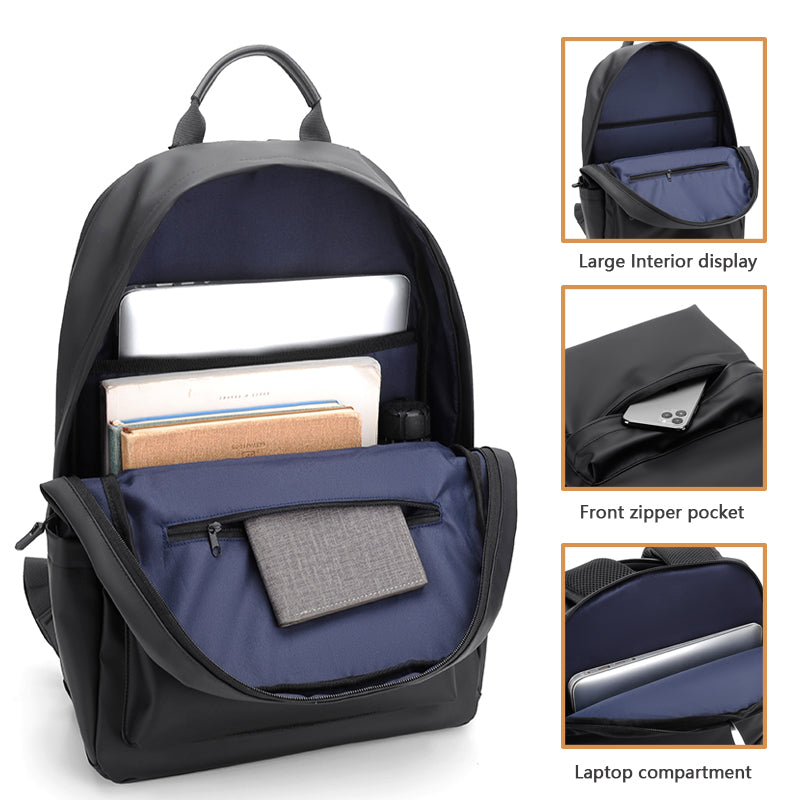 Sac à dos pour ordinateur portable homme, design personnalisé, en cuir PU imperméable, idéal pour l'école, les affaires, le sport, les voyages et les étudiants