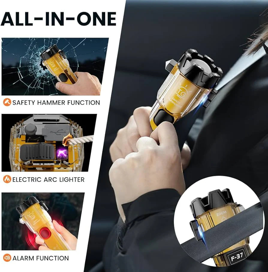 Lampe Torche de Sécurité d'urgence Multifonctions
