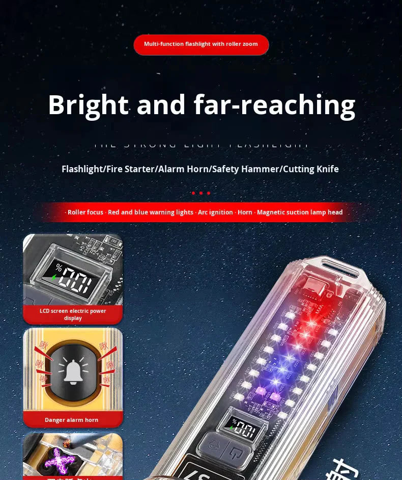 Lampe Torche de Sécurité d'urgence Multifonctions