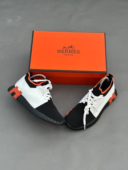Baskets Hermès à enfiler Depart Blanc Noir