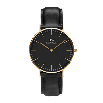 Montre analogique Daniel Wellington Bracelet Noir Fond Noir