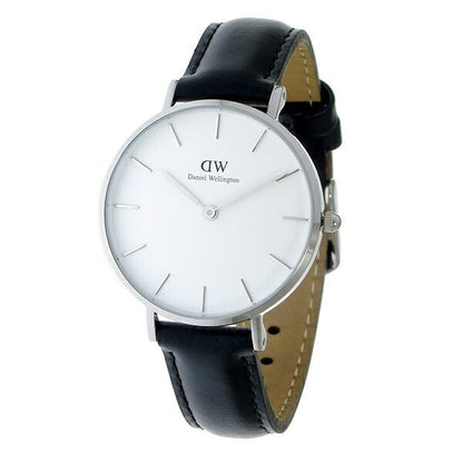Montre analogique Daniel Wellington Bracelet Noir Fond Blanc